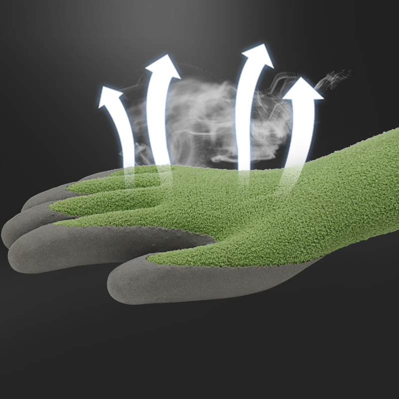 13g podstava od pernate pređe, zelena pjena nitril obložen dlanom (4)