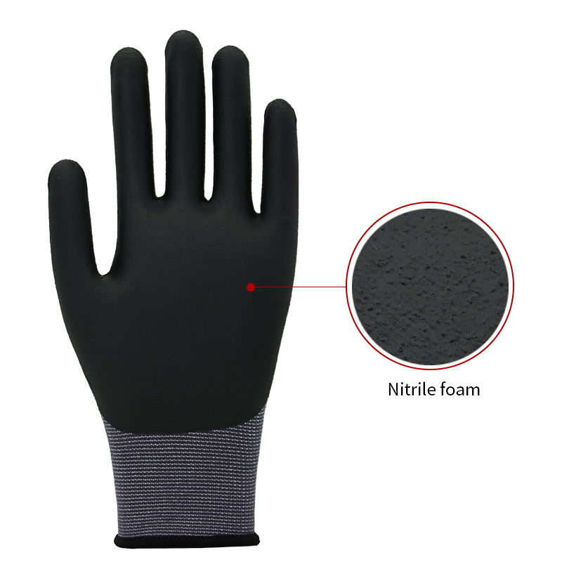 13g នីឡុង និង spandex liner, 34 coated black foam nitrile (3)