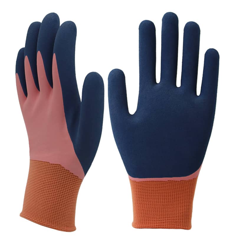 13g nylon liner, fully coated latex first, thumb fully coated sandy latex finished (2)