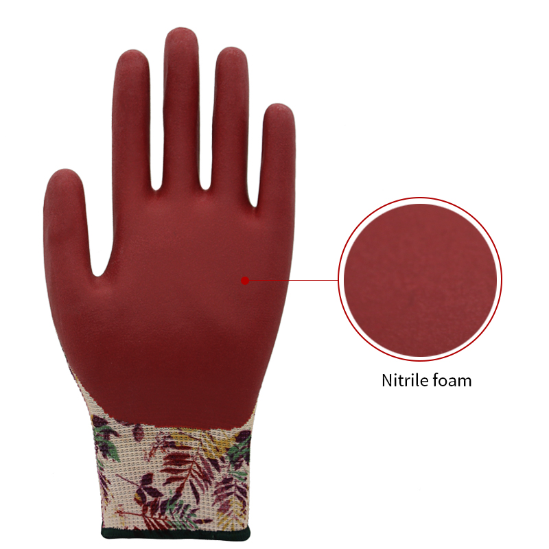 13g nylon liner, palm coated red foam nitrile (3)